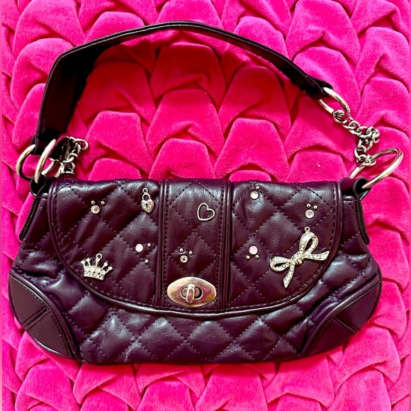 Vintage 2000s y2k plum vegan leather shoulder bag from Nordstrom - Picture 1 of 5